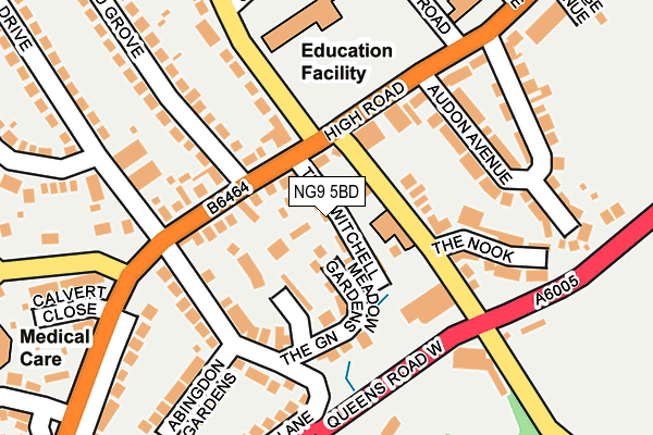 NG9 5BD map - OS OpenMap – Local (Ordnance Survey)