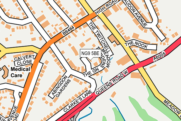 NG9 5BE map - OS OpenMap – Local (Ordnance Survey)