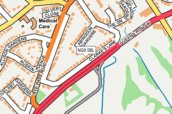 NG9 5BL map - OS OpenMap – Local (Ordnance Survey)
