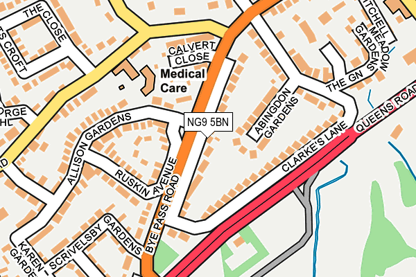 NG9 5BN map - OS OpenMap – Local (Ordnance Survey)