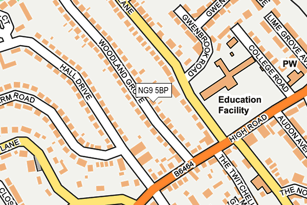 NG9 5BP map - OS OpenMap – Local (Ordnance Survey)