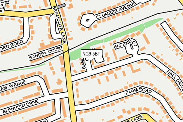 NG9 5BT map - OS OpenMap – Local (Ordnance Survey)