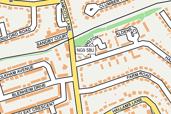 NG9 5BU map - OS OpenMap – Local (Ordnance Survey)