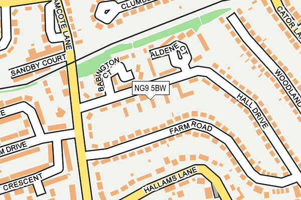 NG9 5BW map - OS OpenMap – Local (Ordnance Survey)