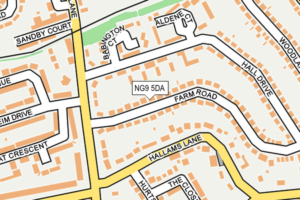NG9 5DA map - OS OpenMap – Local (Ordnance Survey)
