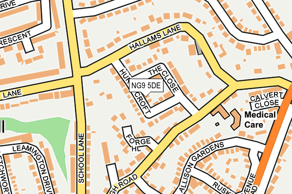 NG9 5DE map - OS OpenMap – Local (Ordnance Survey)