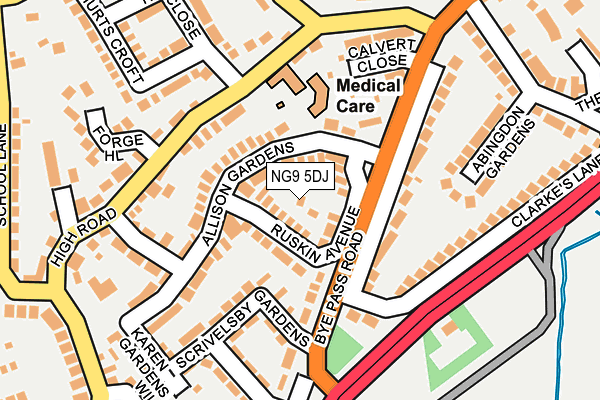 NG9 5DJ map - OS OpenMap – Local (Ordnance Survey)