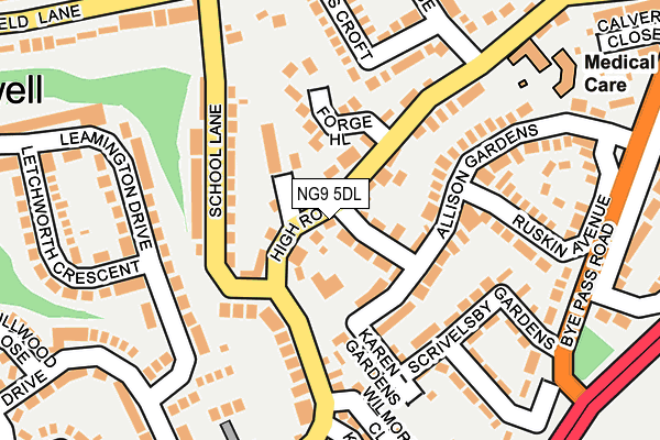 NG9 5DL map - OS OpenMap – Local (Ordnance Survey)