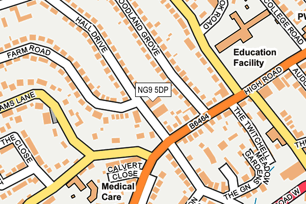 NG9 5DP map - OS OpenMap – Local (Ordnance Survey)