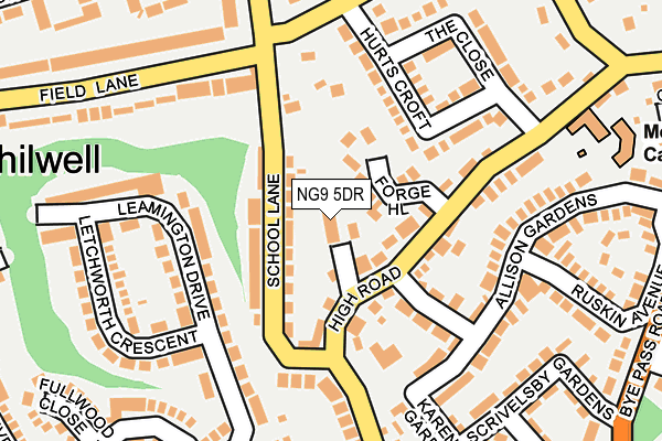 NG9 5DR map - OS OpenMap – Local (Ordnance Survey)