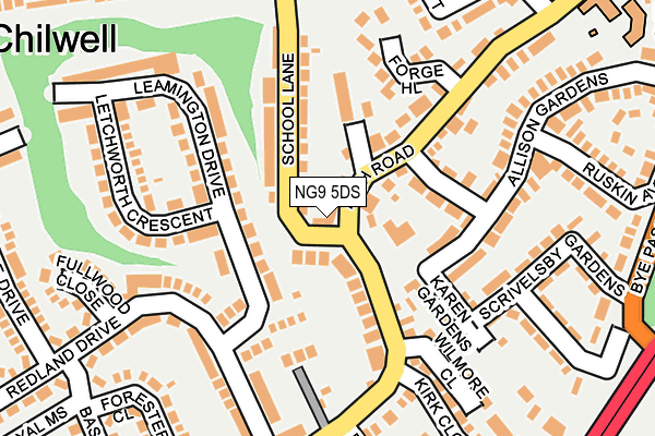 NG9 5DS map - OS OpenMap – Local (Ordnance Survey)