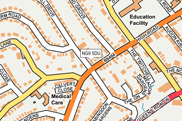 NG9 5DU map - OS OpenMap – Local (Ordnance Survey)