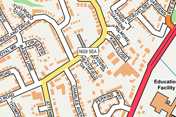 NG9 5EA map - OS OpenMap – Local (Ordnance Survey)