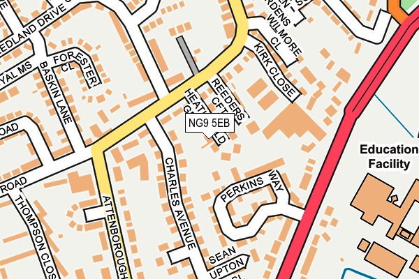 NG9 5EB map - OS OpenMap – Local (Ordnance Survey)