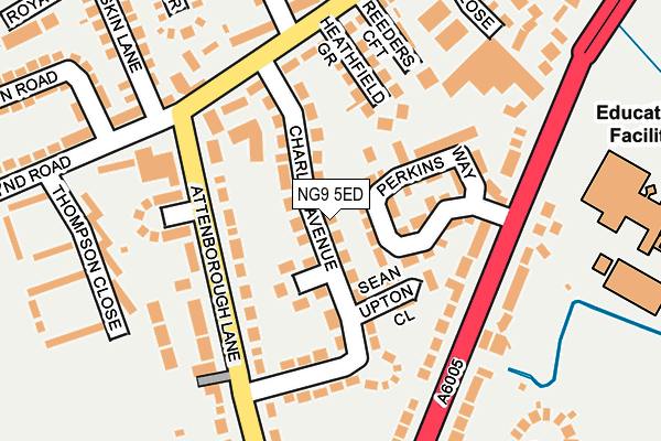 NG9 5ED map - OS OpenMap – Local (Ordnance Survey)