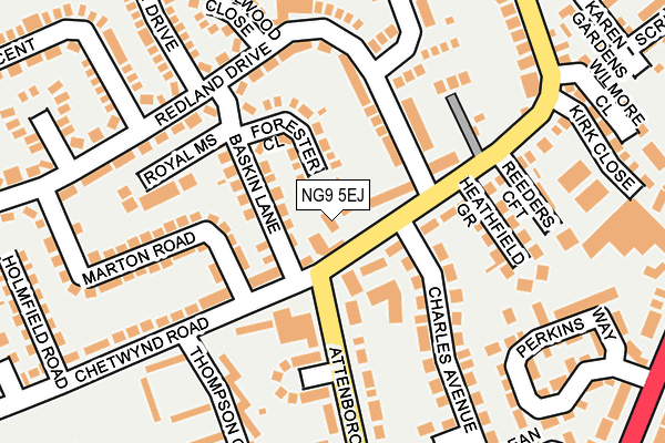 NG9 5EJ map - OS OpenMap – Local (Ordnance Survey)