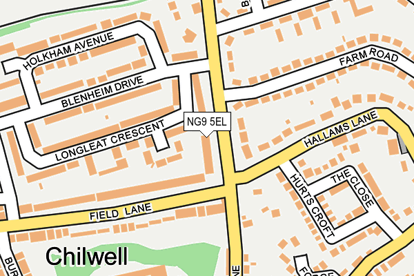 NG9 5EL map - OS OpenMap – Local (Ordnance Survey)