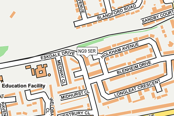 NG9 5ER map - OS OpenMap – Local (Ordnance Survey)