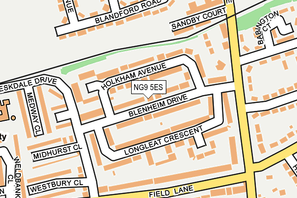 NG9 5ES map - OS OpenMap – Local (Ordnance Survey)
