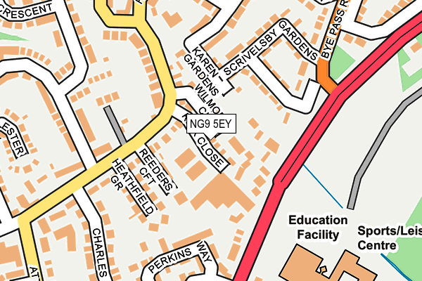 NG9 5EY map - OS OpenMap – Local (Ordnance Survey)