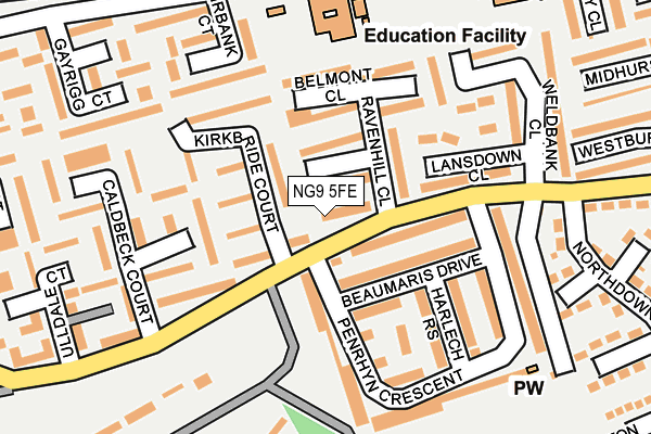 NG9 5FE map - OS OpenMap – Local (Ordnance Survey)