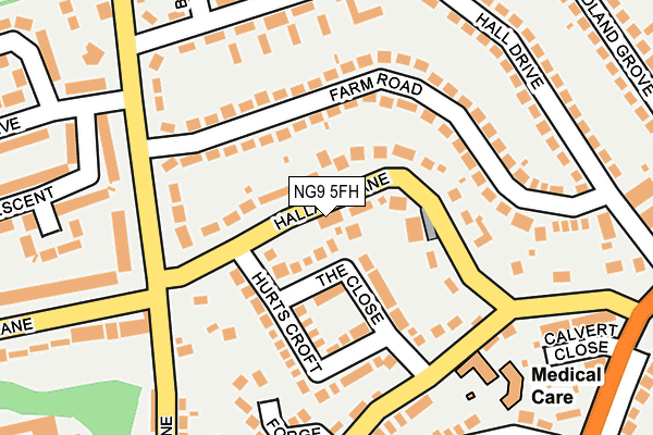 NG9 5FH map - OS OpenMap – Local (Ordnance Survey)