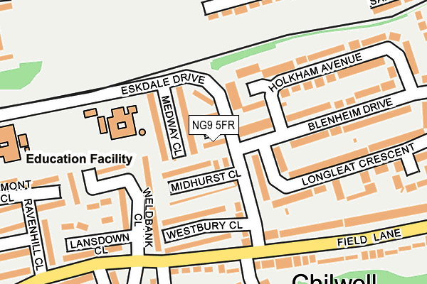 NG9 5FR map - OS OpenMap – Local (Ordnance Survey)