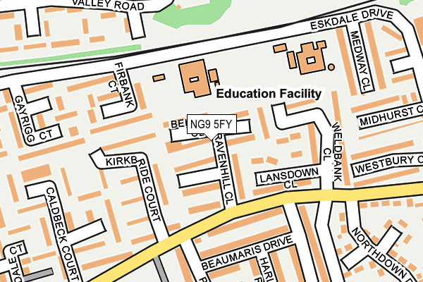 NG9 5FY map - OS OpenMap – Local (Ordnance Survey)