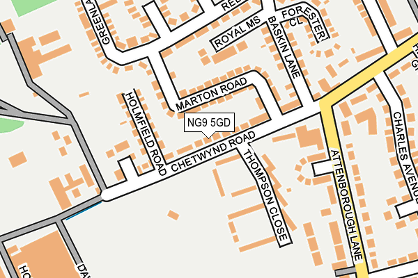 NG9 5GD map - OS OpenMap – Local (Ordnance Survey)