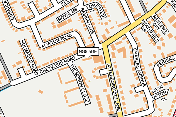 NG9 5GE map - OS OpenMap – Local (Ordnance Survey)