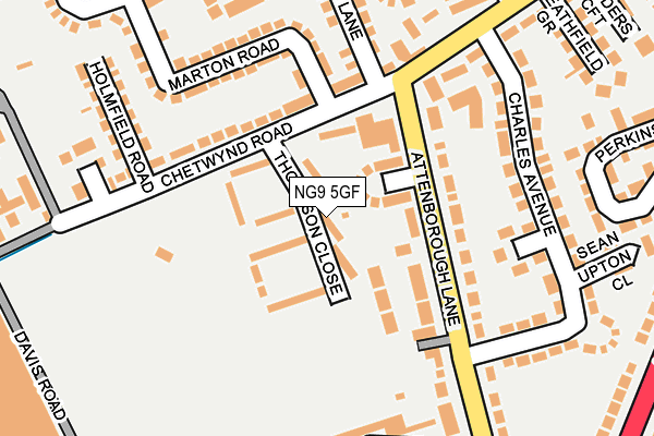 NG9 5GF map - OS OpenMap – Local (Ordnance Survey)