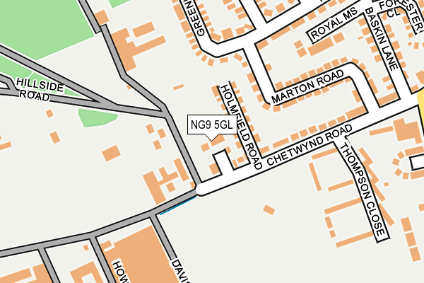 NG9 5GL map - OS OpenMap – Local (Ordnance Survey)