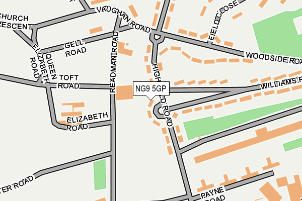 NG9 5GP map - OS OpenMap – Local (Ordnance Survey)