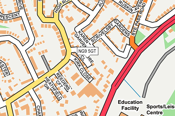 NG9 5GT map - OS OpenMap – Local (Ordnance Survey)
