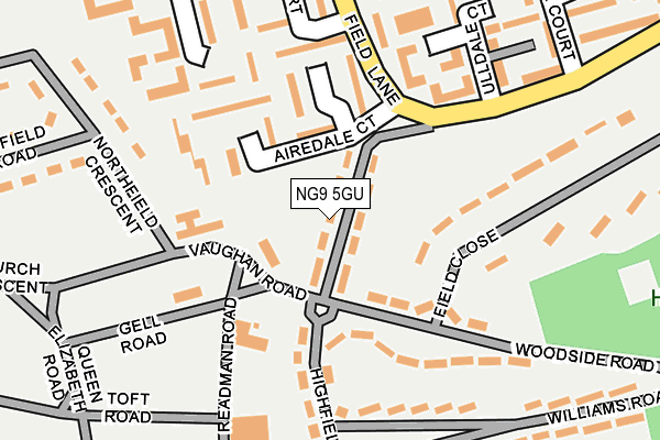 NG9 5GU map - OS OpenMap – Local (Ordnance Survey)