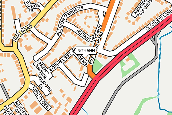 NG9 5HH map - OS OpenMap – Local (Ordnance Survey)