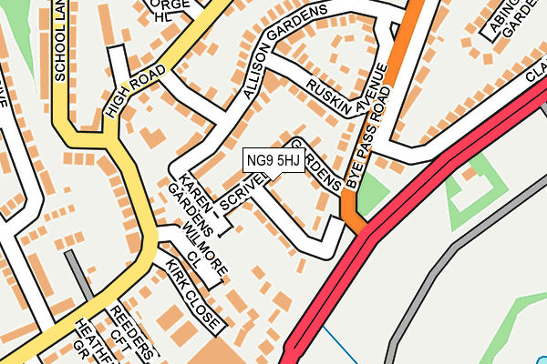 NG9 5HJ map - OS OpenMap – Local (Ordnance Survey)