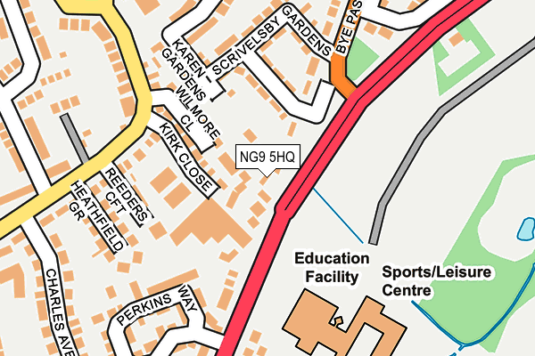 NG9 5HQ map - OS OpenMap – Local (Ordnance Survey)