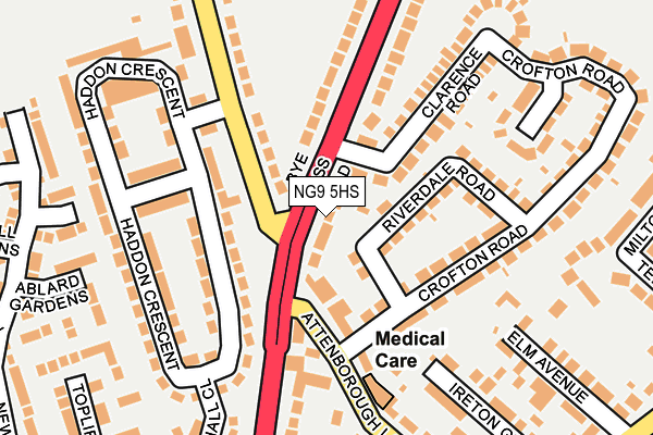 NG9 5HS map - OS OpenMap – Local (Ordnance Survey)