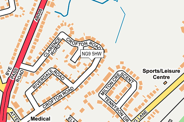 NG9 5HW map - OS OpenMap – Local (Ordnance Survey)