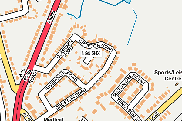 NG9 5HX map - OS OpenMap – Local (Ordnance Survey)