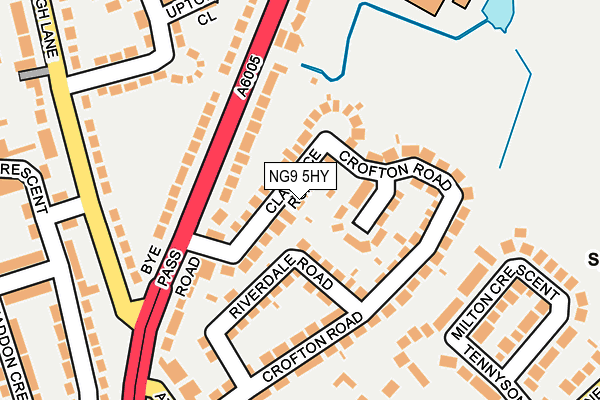 NG9 5HY map - OS OpenMap – Local (Ordnance Survey)