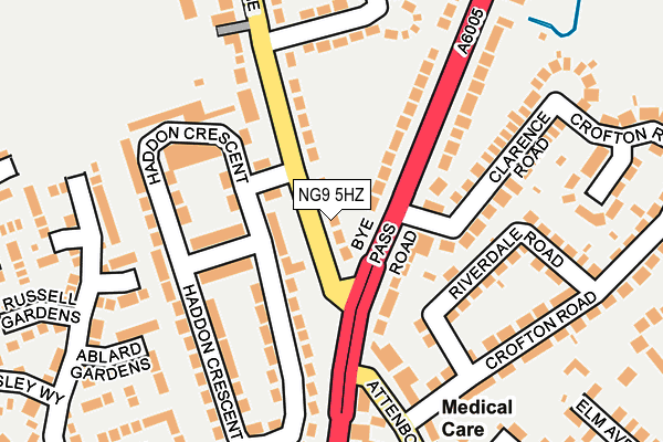 NG9 5HZ map - OS OpenMap – Local (Ordnance Survey)