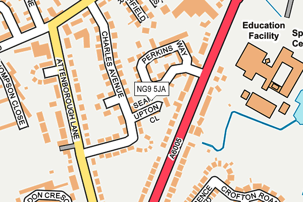 NG9 5JA map - OS OpenMap – Local (Ordnance Survey)
