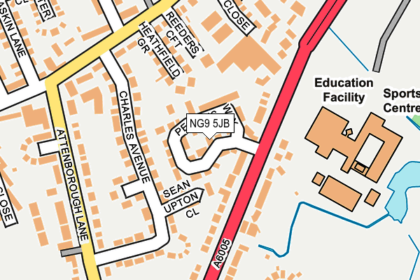 NG9 5JB map - OS OpenMap – Local (Ordnance Survey)