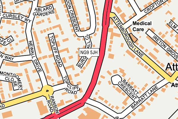 NG9 5JH map - OS OpenMap – Local (Ordnance Survey)