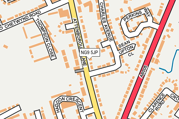NG9 5JP map - OS OpenMap – Local (Ordnance Survey)