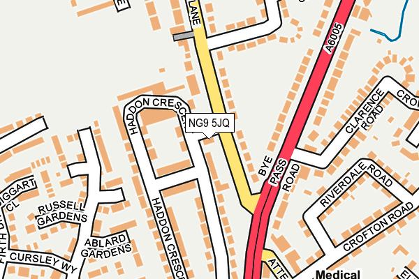 NG9 5JQ map - OS OpenMap – Local (Ordnance Survey)