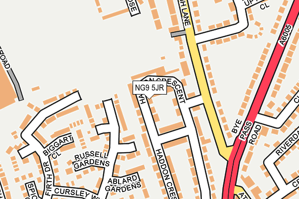 NG9 5JR map - OS OpenMap – Local (Ordnance Survey)