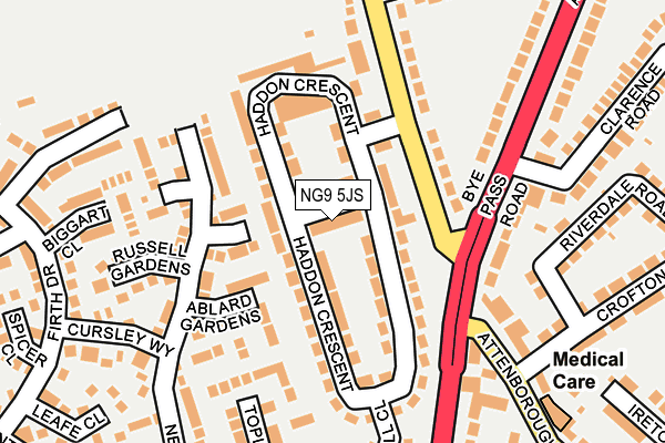 NG9 5JS map - OS OpenMap – Local (Ordnance Survey)